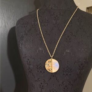 💜 Sugarfix Opal Looking Gold Pendant Necklace